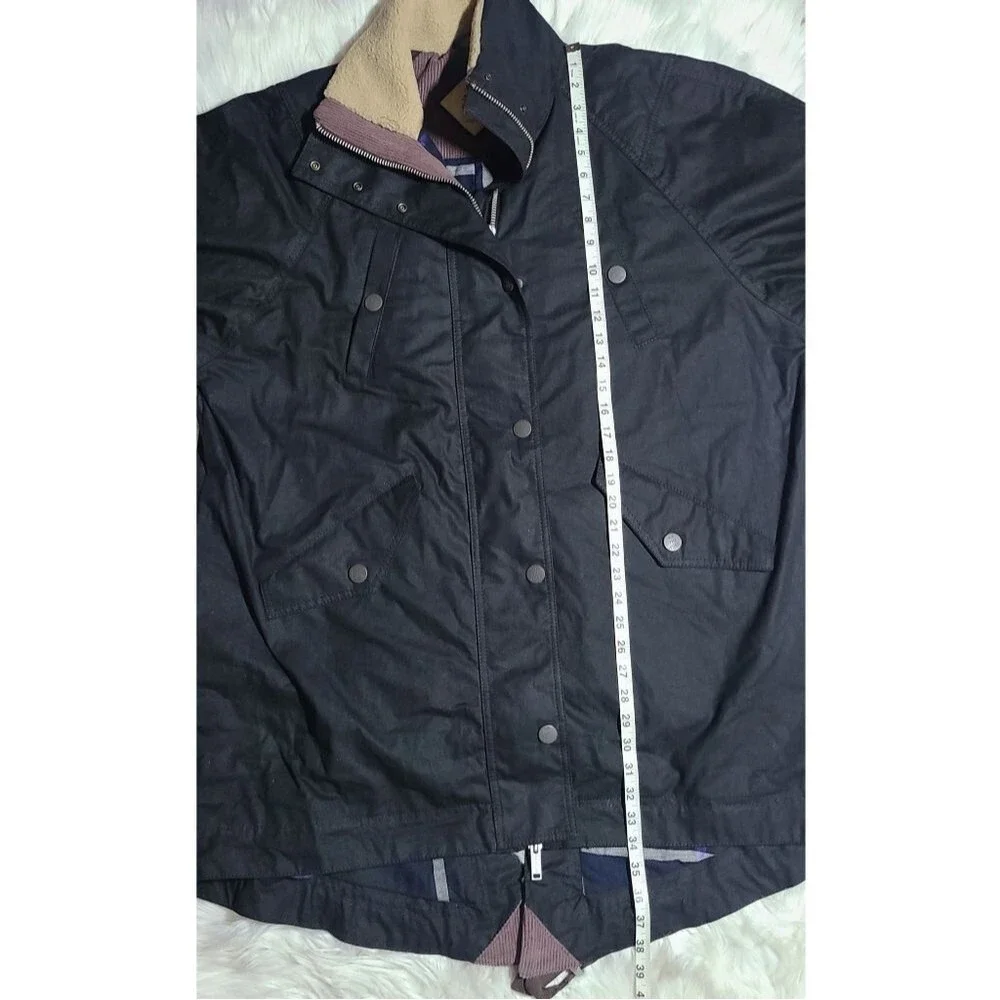 Free People Black Utility Jacket with Cream Lining - Picture 13 of 14